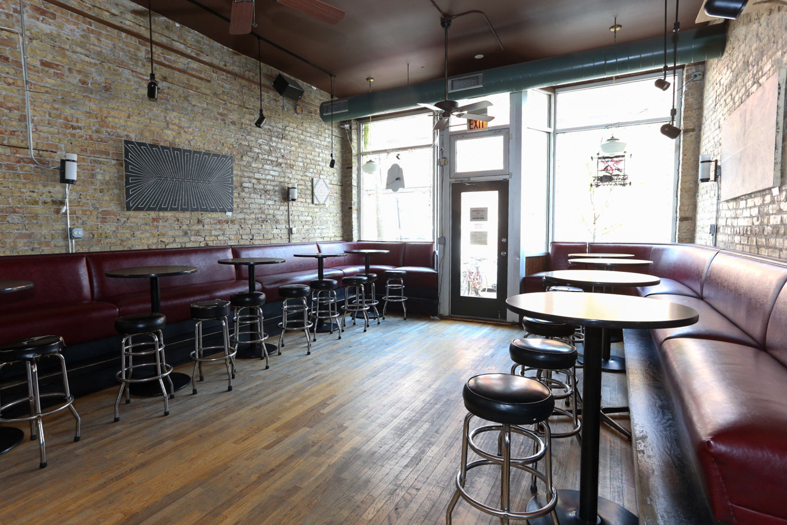 The side room at Green Eye - formerly Frank's Barber Shop!