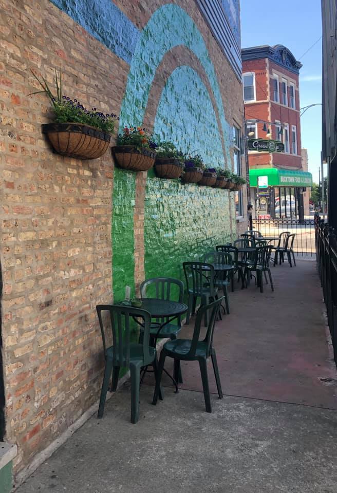 Our beautiful beer garden on the Western side.